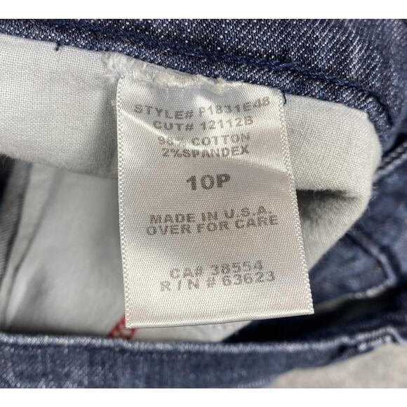 NYDJ Jeans Womens 10P Petite Blue Classic Straight Leg Made in USA Stretch Denim - Picture 10 of 13